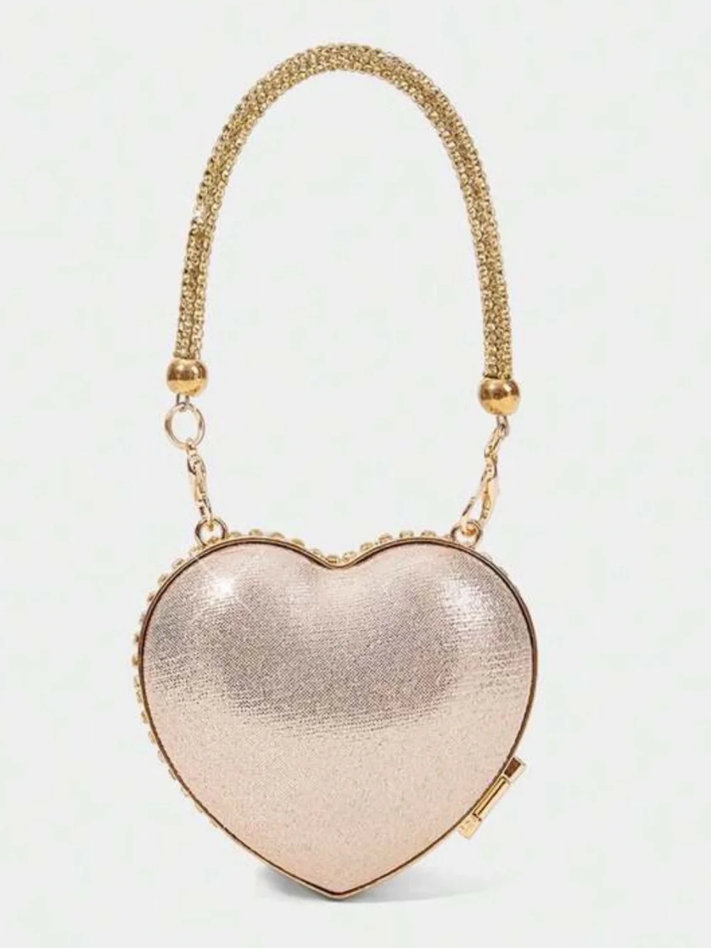 Gold Heart Crystal Evening Bag
